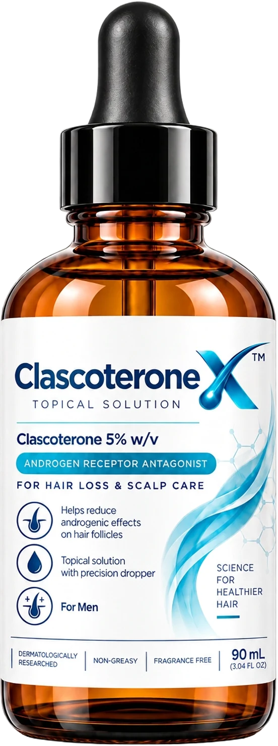 ClascoteroneX 90 mL topical solution bottle with calibrated dropper