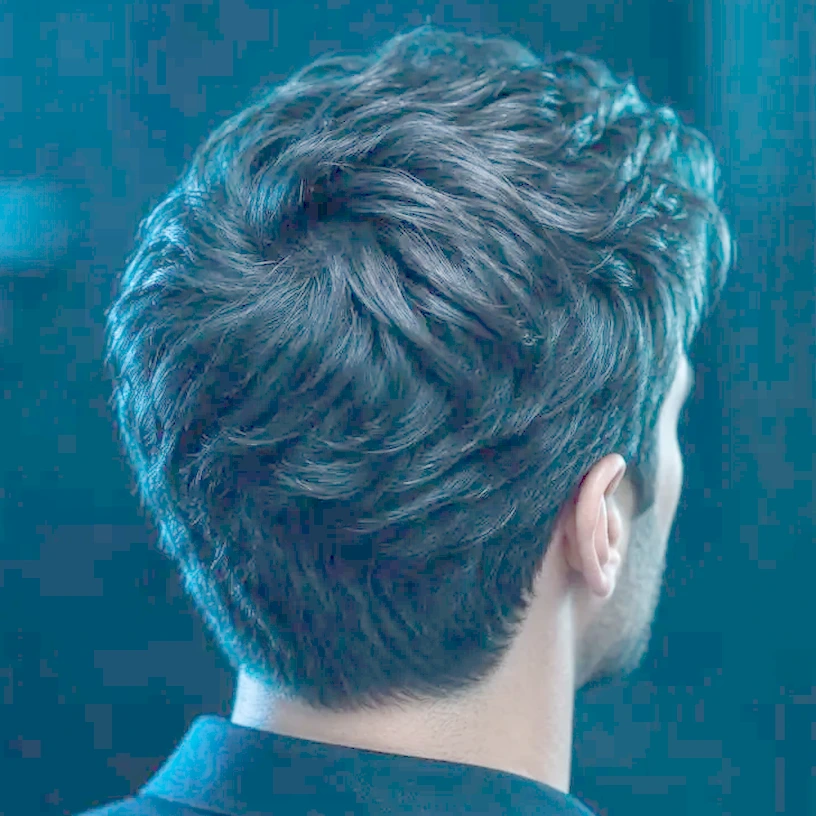 Healthy, naturally dried hair after application